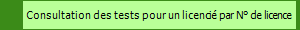 Consultation des tests pour un licencié par N° de licence